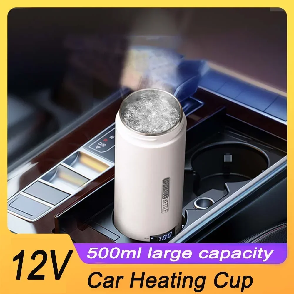 500ML Car Heating Cup Car Heated Mug, Stainless Steel Travel