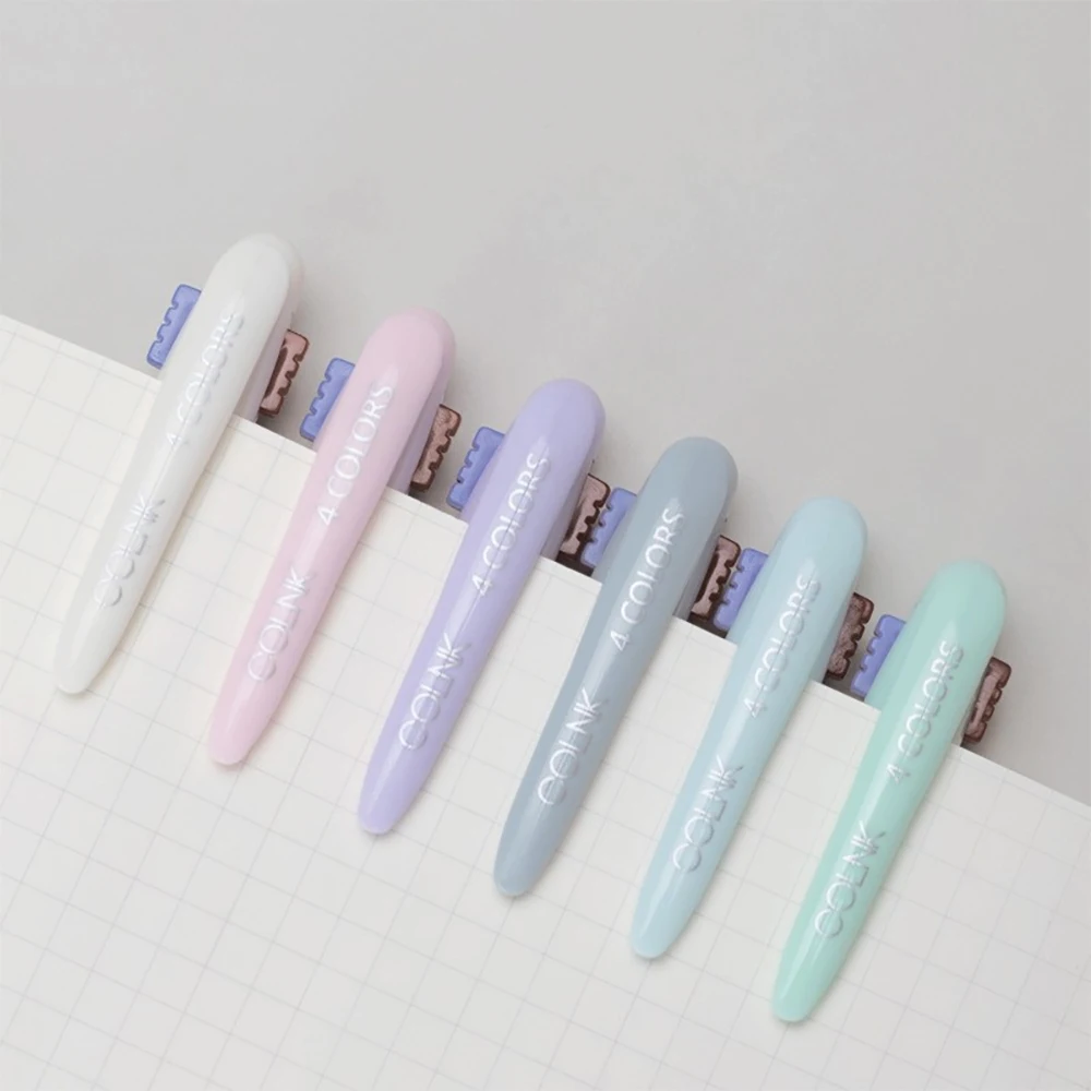 멀티 컬러 펜, 크리에이티브 0.5mm 볼펜, 다채로운 개폐식 볼펜, 다기능 펜, 쓰기 문구, 6 개, 4 in 1