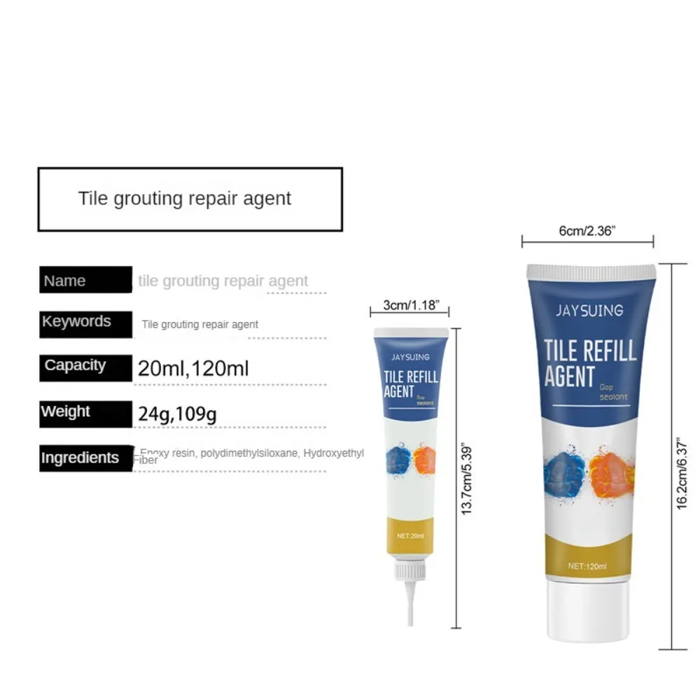 Moldproof Filling Agents, Porcelana de parede, Limpador de tintas, 20ml, 120ml