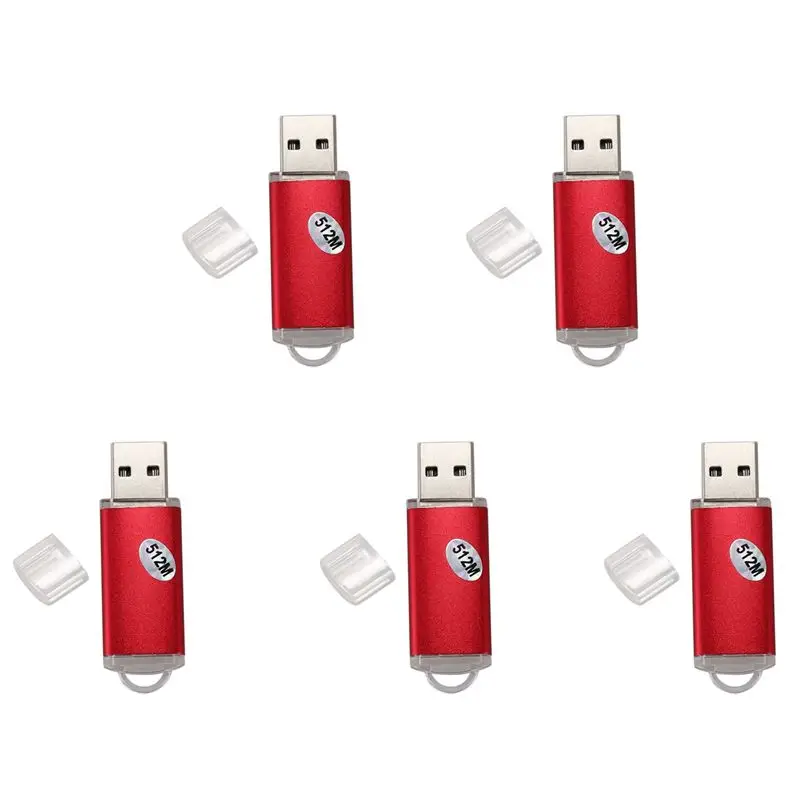 클래식-5X USB 2.0 플래시 메모리 스틱 펜 드라이브 저장 장치 색상: 레드 용량: 512MB