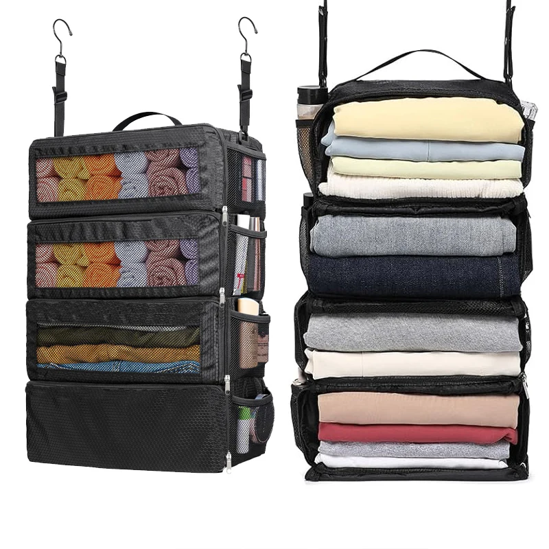Oxford Cloth Multi-layer Clothing Storage Bag Suitcase Organizer HangingTravel Organizer Carry On Luggage Organizer 3