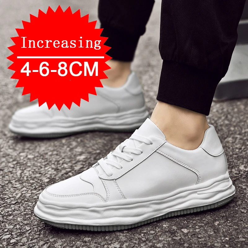 

Men Elevator Shoes 4/6/8/10CM Invisible Height Increasing Casual Shoes Thick Sole Increasing Shoes Men Low Cut Sneakers Height