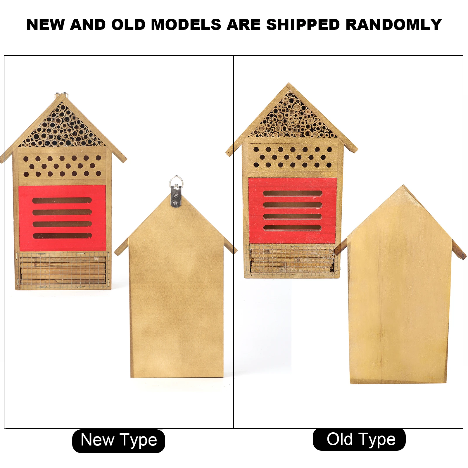 בית חרקים עץ עם מנהרות צינוריות, חדר חרקים עץ, מחסה למלון לקישוט גינה, תיבת חרקים