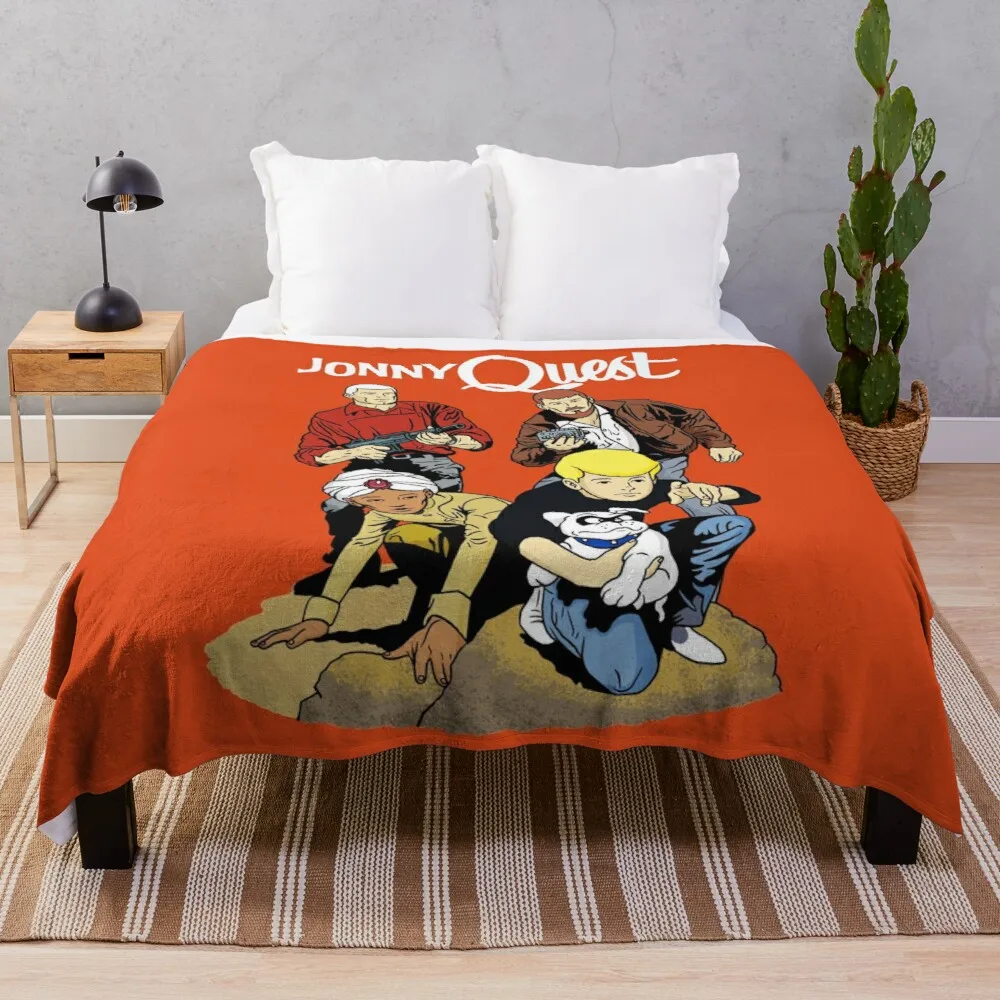 

60s Jonny Quest Tribute with Main Characters Throw Blanket