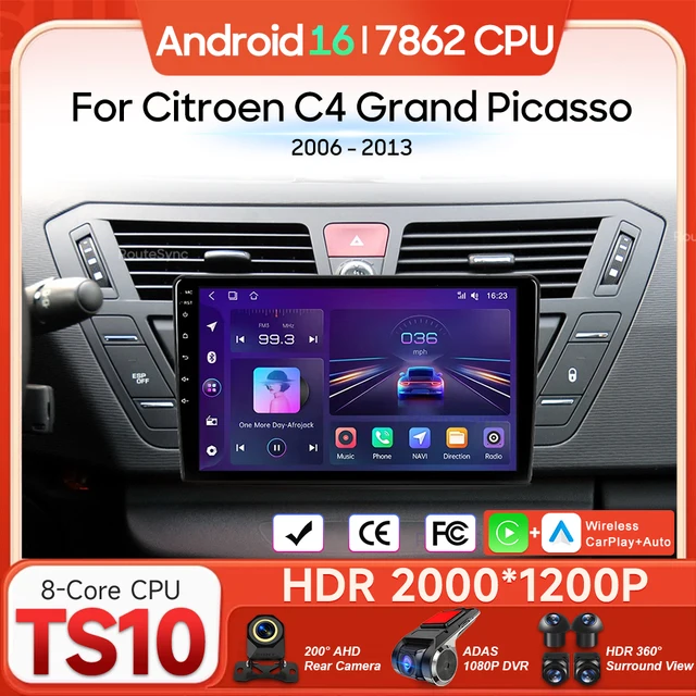 Lecteur multimédia Android pour Citroën C4 Grand Picasso 2006 2007 2008 - 2013, autoradio, vidéo, navigation GPS, Carplay 1