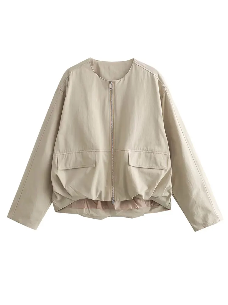 HH Spring Women Casual Solid Baseball Uniform Bomber Jackets O Neck Long Sleeve Zipper Coat Autumn Woman Commuting Outwear