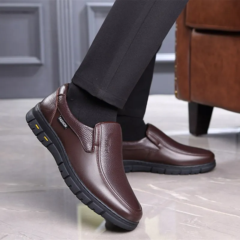 Men's Loafers Genuine Leather Comfortable Anti-Slip Wear-Resistant Soft Casual Shoes-8867 - 4