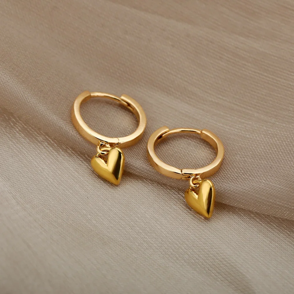 Stainless Steel Heart Earrings For Women 6
