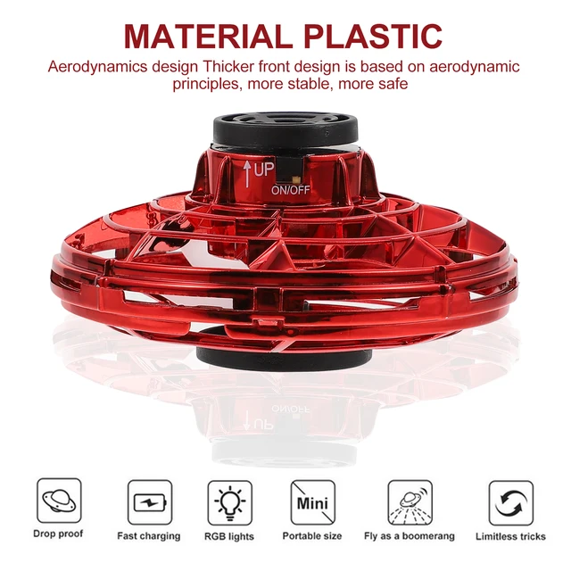 Mini Drone LED UFO Type Flying Helicopter Spinner Fingertip Upgrade Flight Gyro Electronic Induction Flayaball Adult Kids Toys 1