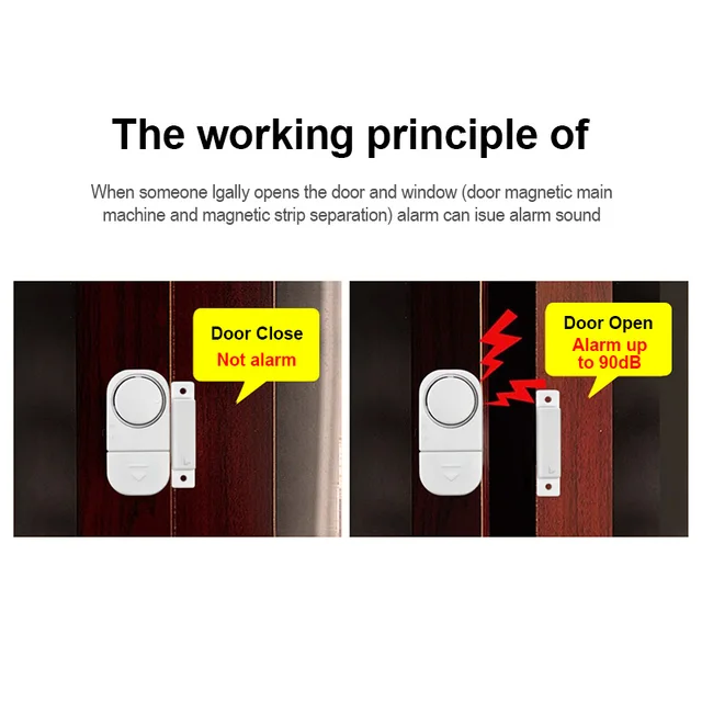 KERUI Door Window Sensor with Battery Independent Opening Magnetic Door Sensor 90db Wireless Security Alarm for House Home 6