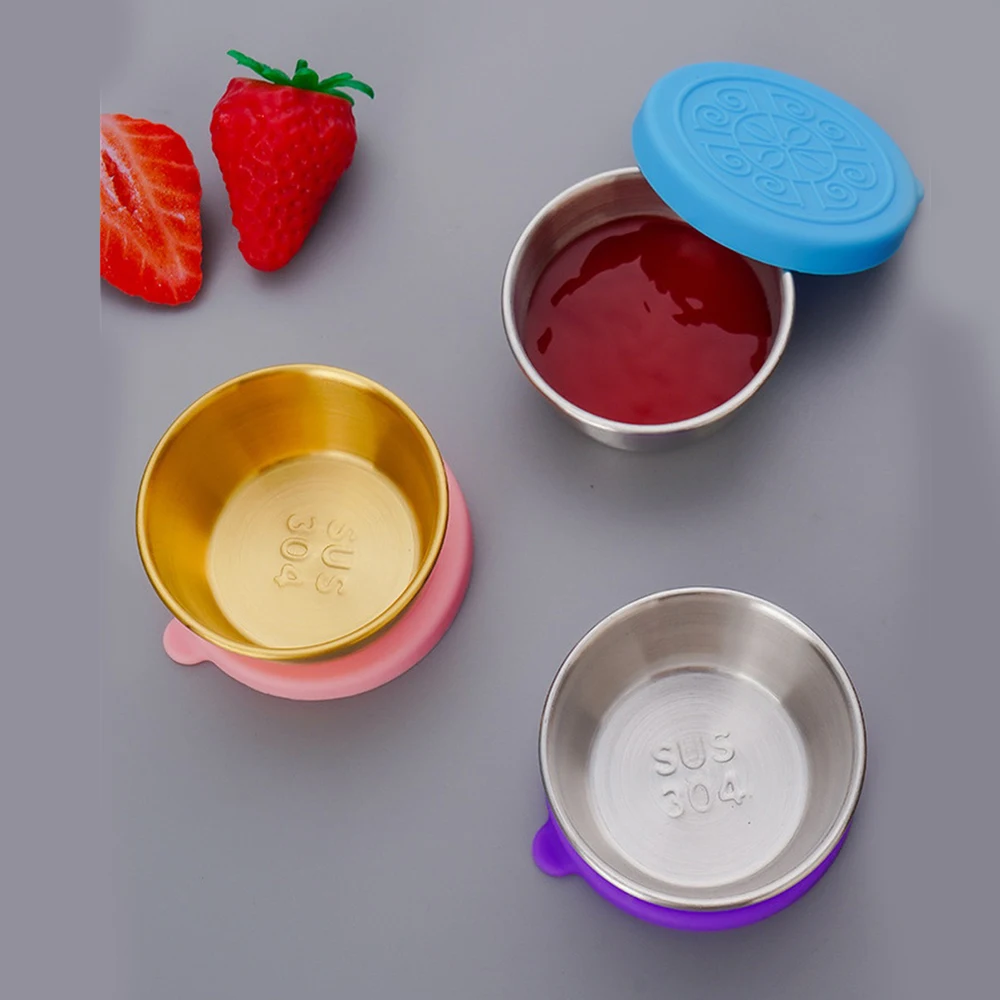 Leakproof Sauce Cups Salad Dressing Container with Lids Portable Refillable Sauce Box Condiment Lunch Box Barbecue Sauce Bottle 4