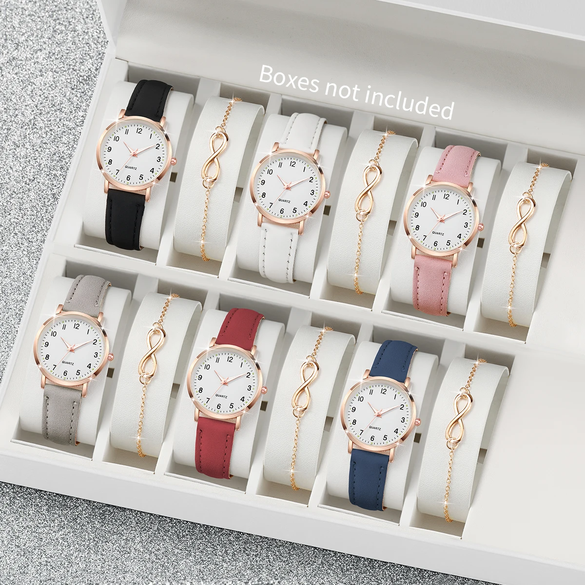 12pcs/set Women's Watch Trendy College Style Student Casual Retro Quartz Watch With Bracelet Combination Set (Box Not Included)