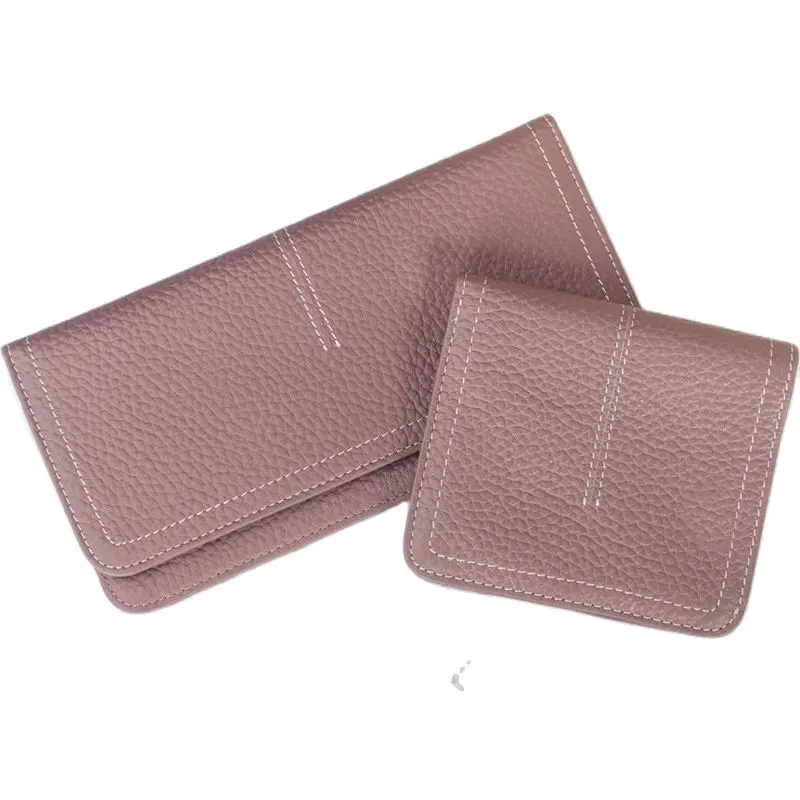 Genuine Cow Leather Slim 4 Card Holder Wallet ladies Simple Fashion Cowhide Credit Card Holder Mobile Wallet Ultra Thin Wallet