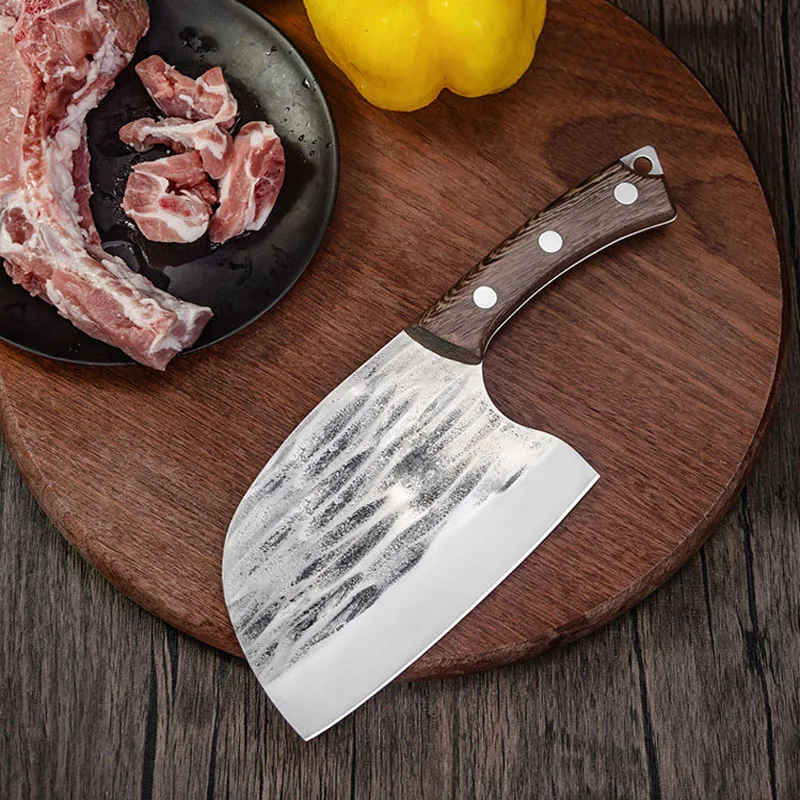 

Kitchen Knife Handmade Forged Butcher Chef Knives Chopping Knife Vegetables Slicing Meat Cleaver Knife Cooking Camping BBQ Tools
