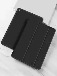 Premium Smart Silicone Flip Case for 10.1 Tablets - Soft Wake - Up Cover with Gift (Black)