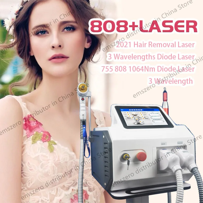 

Hot Sale 2 in 1 Multifunctional Diode Laser 755 808 1064 / 808nm Diode Laser Hair Removal Tattoo Removal Picosecond Machine