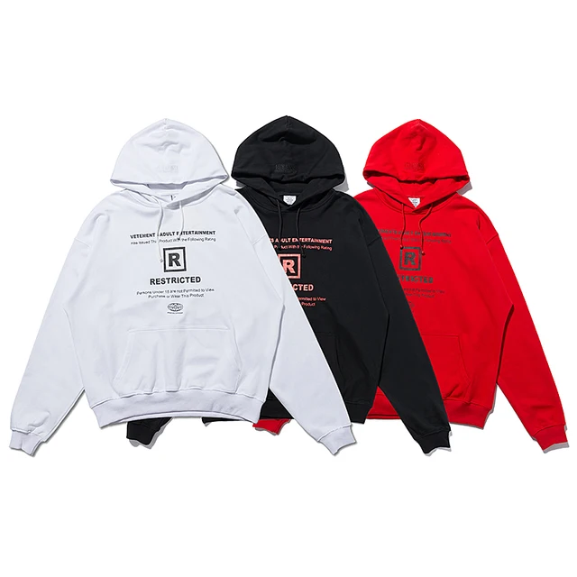 High Quality Vintage VETEMENTS Patch Logo Men Hoodie 1:1 Red Cloth Label  Vetements Women Sweatshirts Pullover Couple Clothes - AliExpress