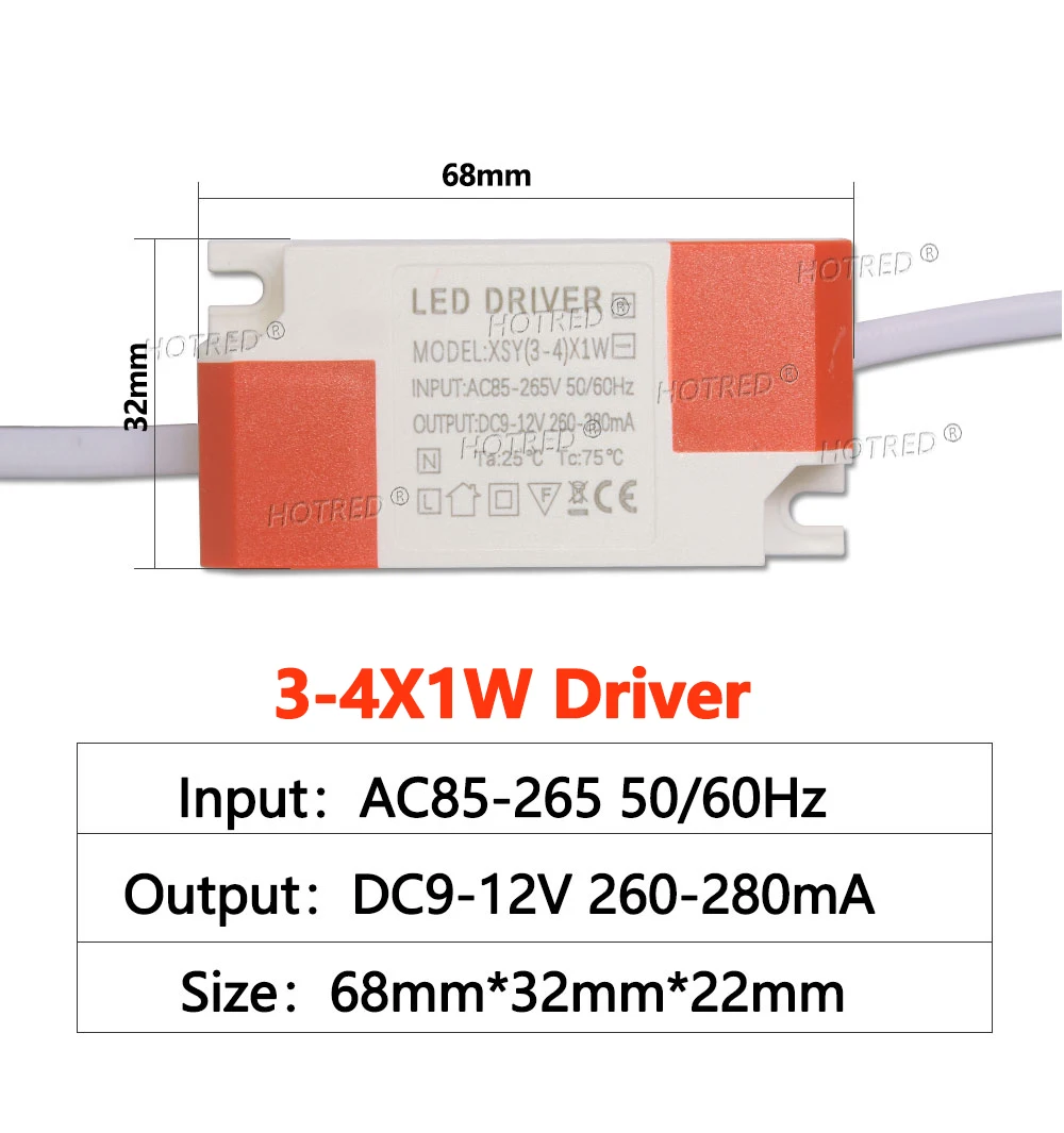 Description Picture 2 of itemLED Driver 300mA 280mA 1W 3W 5W 7W 12W AC 110V 220V To DC9V 12V 15V 21V 24V 48V Lighting Transformer Panel Ceilling Lamp Strip
