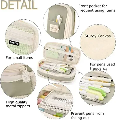 Stylish Foldable Pencil Case - Large Capacity Pen Holder and Desk Organizer