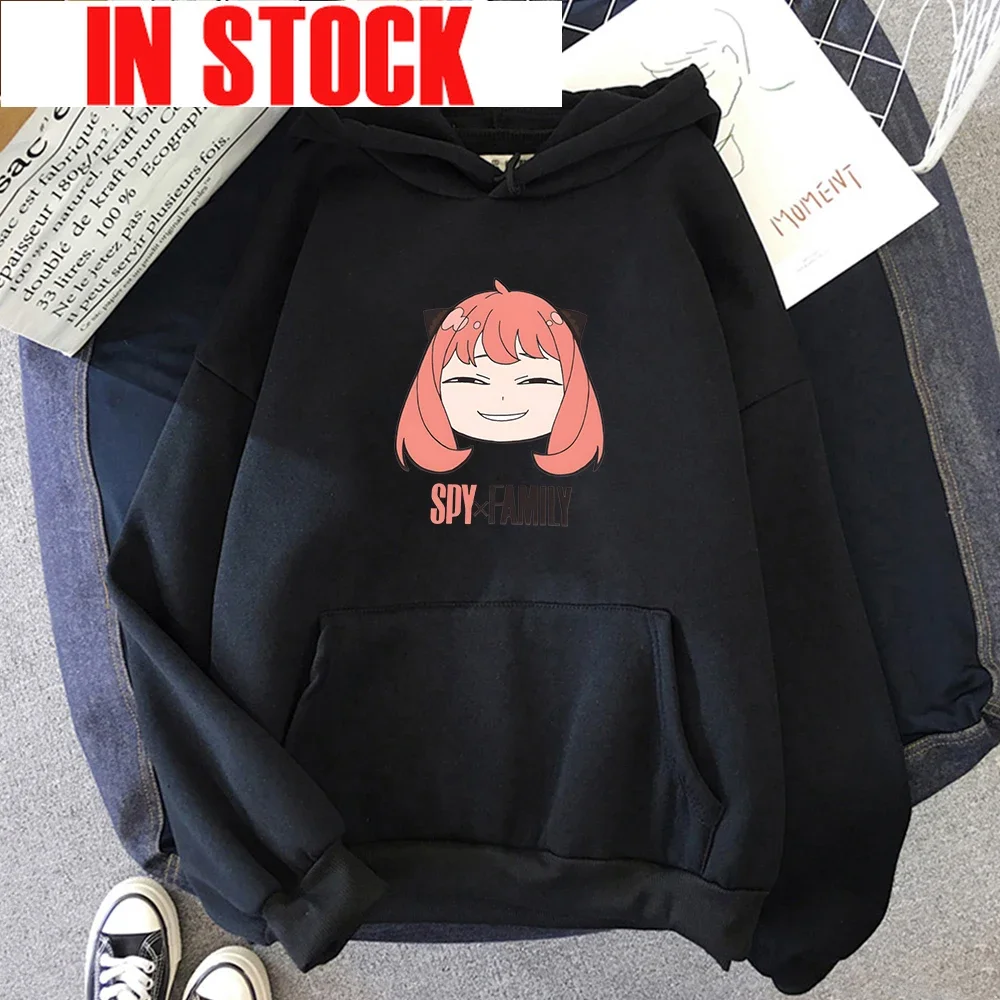 

Женская толстовка с капюшоном Kawaii Anya Smug, толстовка с капюшоном и принтом в стиле аниме шпион X для всей семьи, одежда унисекс с длинным рукавом, топы, толстовки, 2023