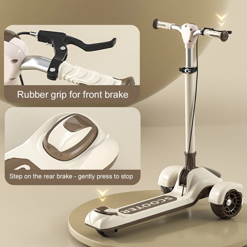 Children Scooter Folding Scooter Foldable Kick Scooter For Children's 3 Wheels Folding Foot Scooters LED Glitter Balance Bike Adjustable Height One-pedal Scooter