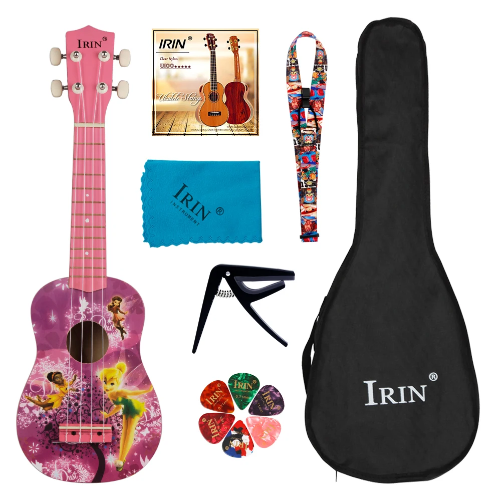 

IRIN 21 Inch Solid Wood Ukulele Colored Ukulele Set with Case Accessories Professional Stringed Instruments Ukulele for Practice