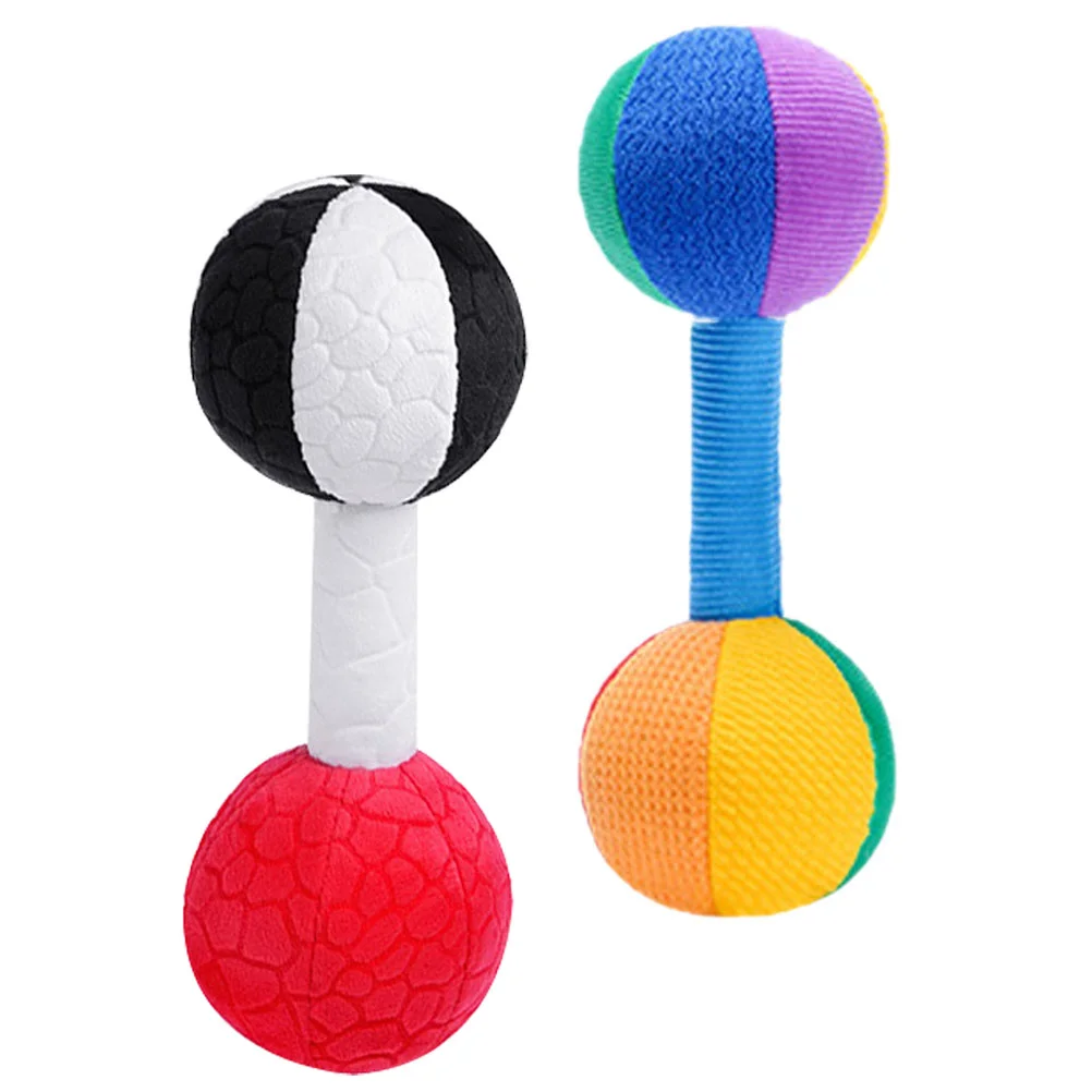 

Baby Soft Rattles Plush Hand Rattles Shaker Hand Grip Toys Grasping Dumbbell Toy Baby Finger Training Grip Toy