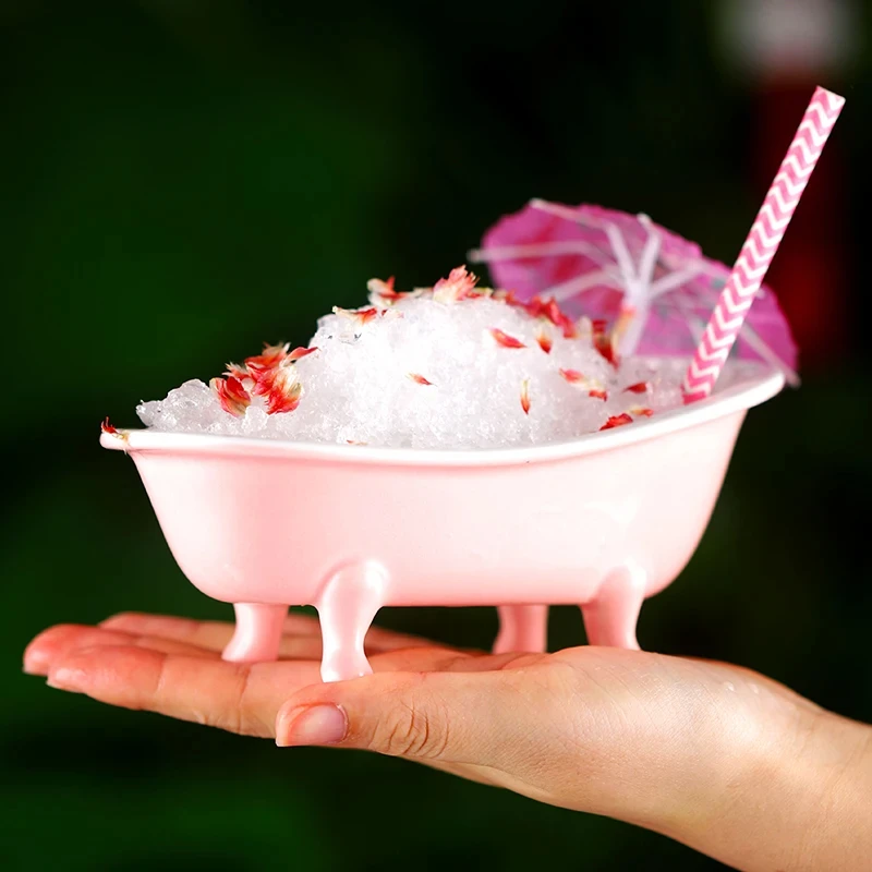 Cocktail Glass Originality 3D Realistic Bathtub Cocktail Glass Tiki Wine Cup Bar Charms Sorbet Smoothie Milkshake Cold Drink Glasses Container