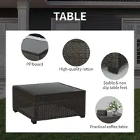 6-Piece Outdoor Patio Sectional Sofa Set with Waterproof Wicker and Thick Cushions 6