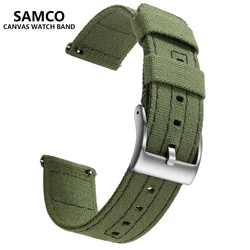 SAMCO Canvas Quick Release Watch Band 20mm 22mm Replacement Watch Straps for Men Women