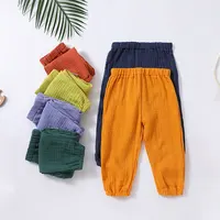 Summer Kids Pants Baby Girls Boys Casual Solid Trousers Cotton Spring Loose Solid Anti Mosquito Pants for Children 1-7T 3