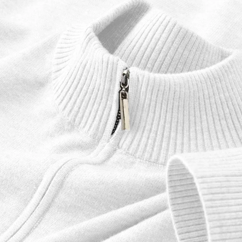 Men Turtlenecks Cardigan Half Zip Pullover Sweaters Knit Solid Color Long Sleeved Polo Sweater Male Casual Daily Warm Coats