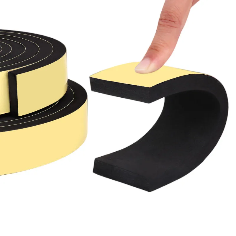 Sealing strip tape Sealing tape Sealing strip Waterproof tape 1MM 3MM 5MM 8MM 10MM thickness Strong adhesion EVA black sponge foam rubber tape anti-collision seal strip