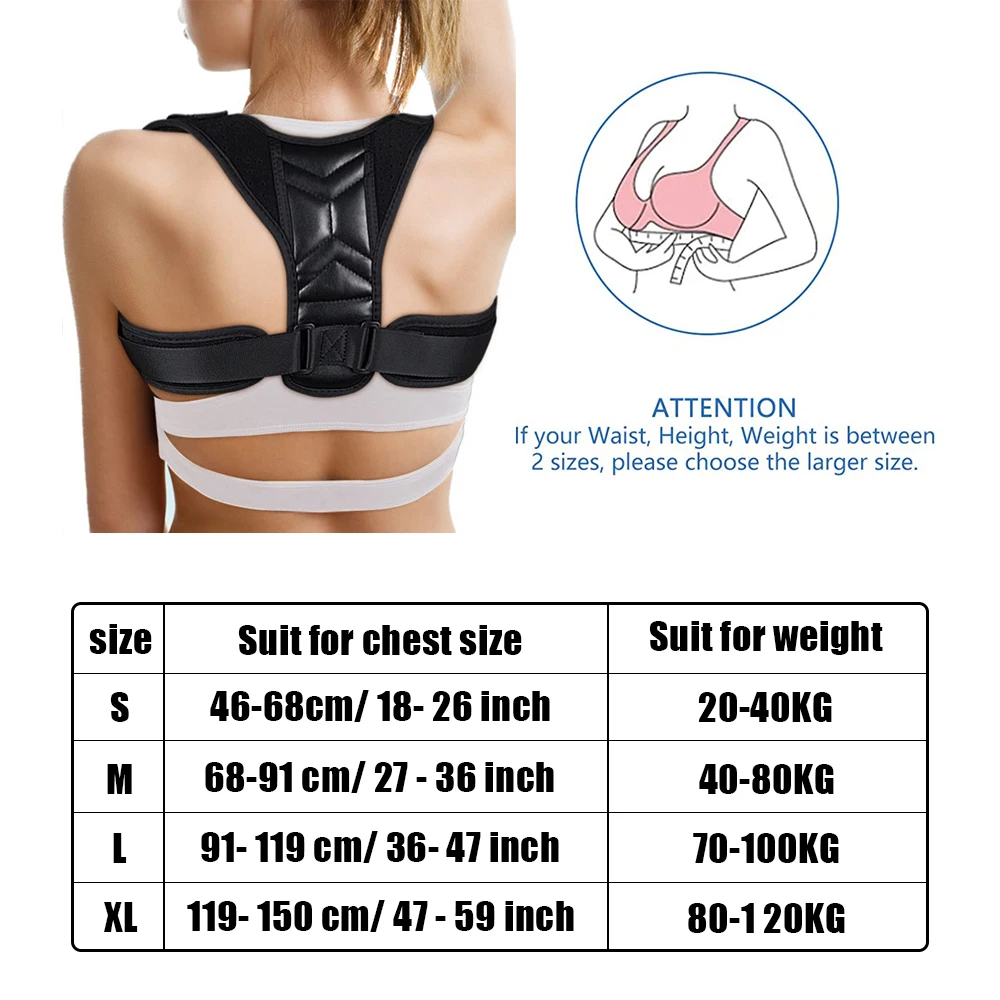 Upper Back Support Posture Band Braces Clavicle Back Straightener Shoulder For Men And Women Improve Posture