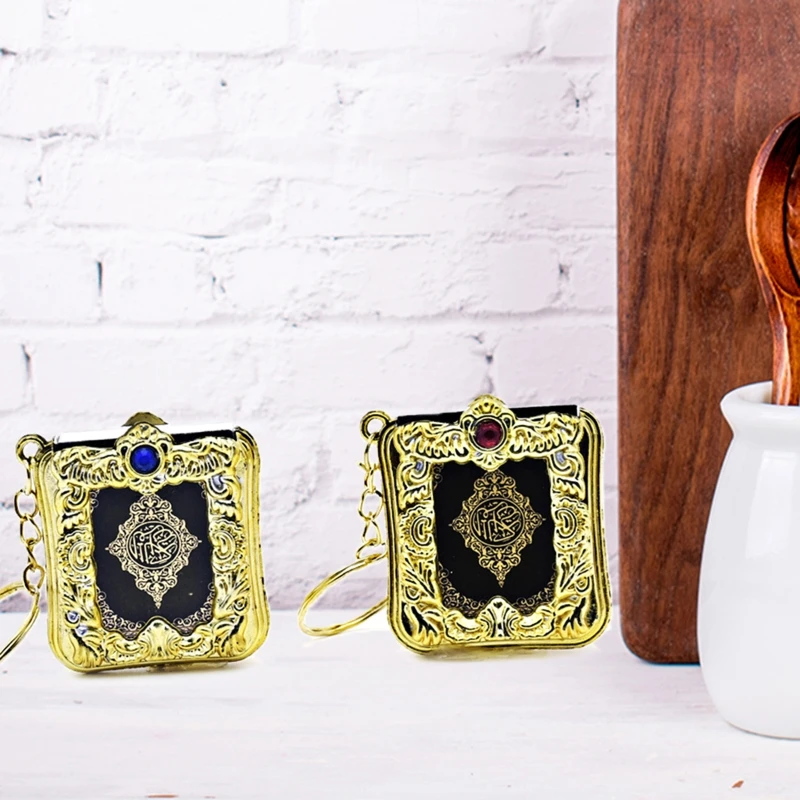 Islamic Keychain Pendant 367A Miniature Arabic Quran for Key Ring