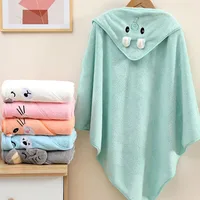 Serviette de bain mignonne pour bébé, serviette douce et absorbante, couverture d'emmaillotage pour nouveau-né, pour filles et garçons 2