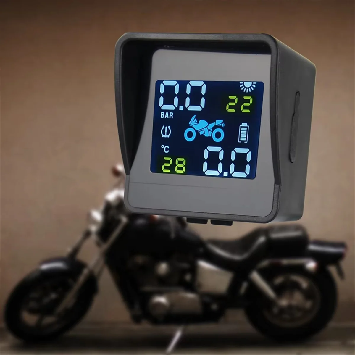 TPMS Per Moto Wireless - Sistema Monitoraggio Pressione Pneumatici Con Sensori Esterni E Display LCD - Foto 4