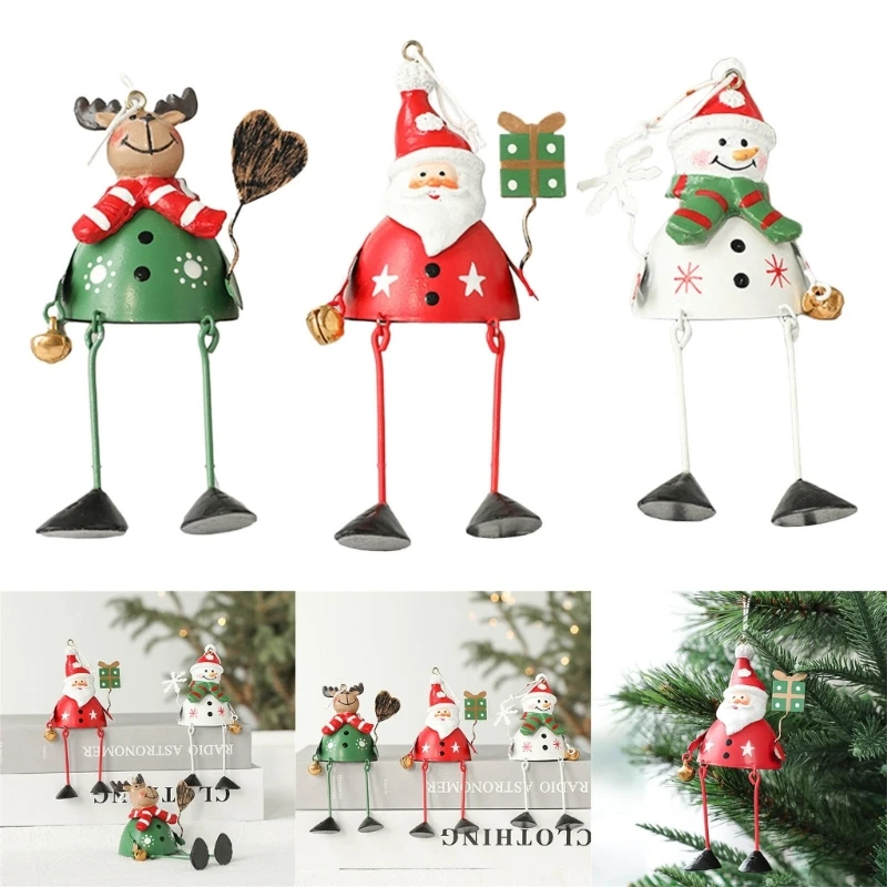 

Christmas Tree Decorations Metal Pendants Santa Snowman Elk Metal Pendant Decors