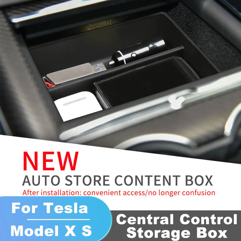 

For Tesla Model S Model X Plaid/Long Range 21 22 23 Silica gel Center Console Organizer Tray Front Center Console Storage Box