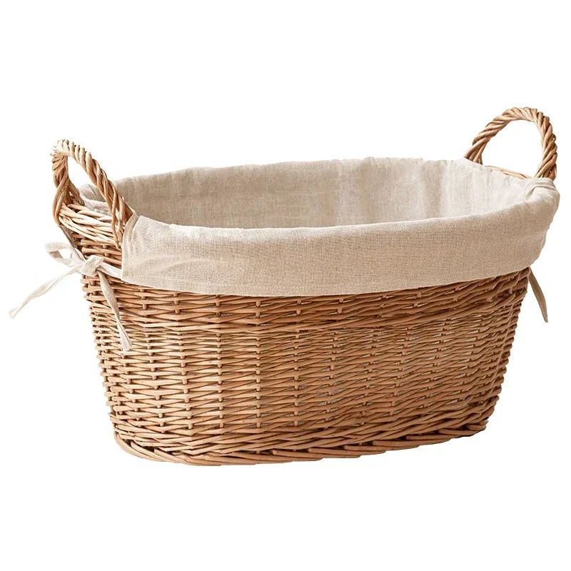 Deluxe Two-Sided Handle Wicker Basket, Willow Weaving Toy Basket, Versatile and Practical Clothes Storage Solution 6