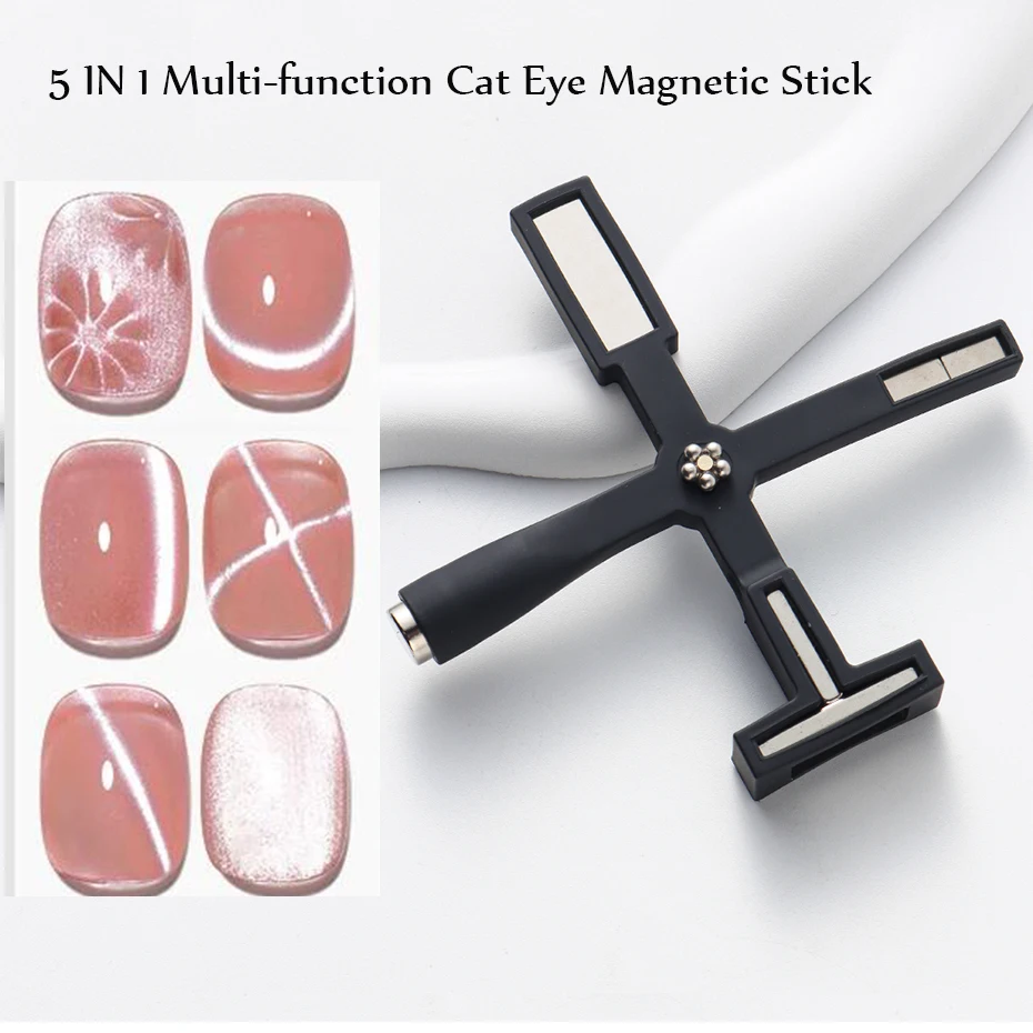 1pcs Cat Eyes Cross Multifunctional Magnet Strong Effect Magetic Stick 3D Line Strip Effect Four Head Manicure Tool cat eye nail tool magnetic nail art tools magnetic nail pen magnetic nail tools