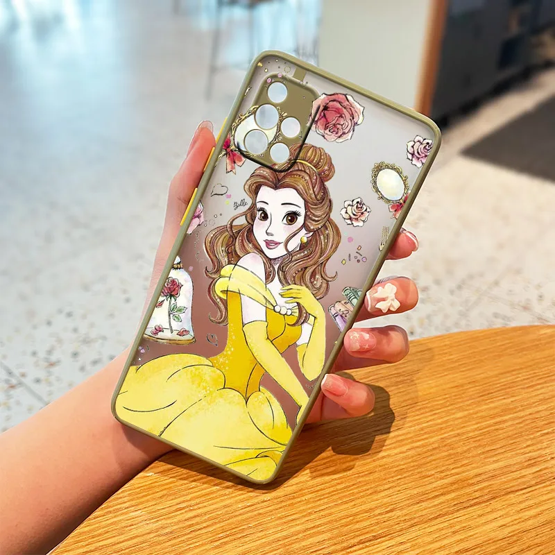 cute phone cases for samsung  Disney Princess Art For Samsung Galaxy A01 A12 A02S A21S A32 A42 A51 A50 A52 A70 A71 A72 Frosted Translucent Phone Case samsung cases cute Cases For Samsung