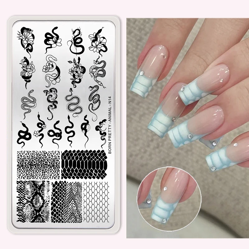 BORN PRETTY Nail Stamping Plates for Design French Nail Art Templates Printing Merry Christmas Image Stainless Stencil Tools 3