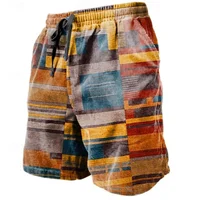 Vintage Patchwork Pattern Beach Short For Men Fashion Casual Summer 3D Fake Cloth Printed Short Pants Loose Street Swim Trunks 2