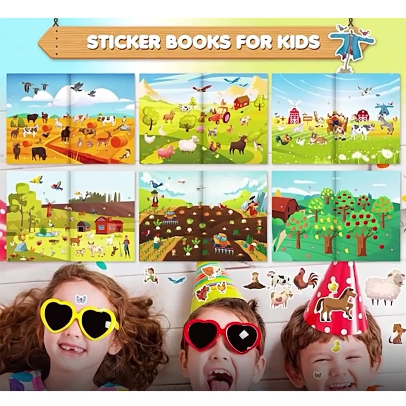 1PCS Sticker Book Crafts for Kids Ages 4-8, Sticker by Number for brain  games,Gifts,Travel Toy - AliExpress