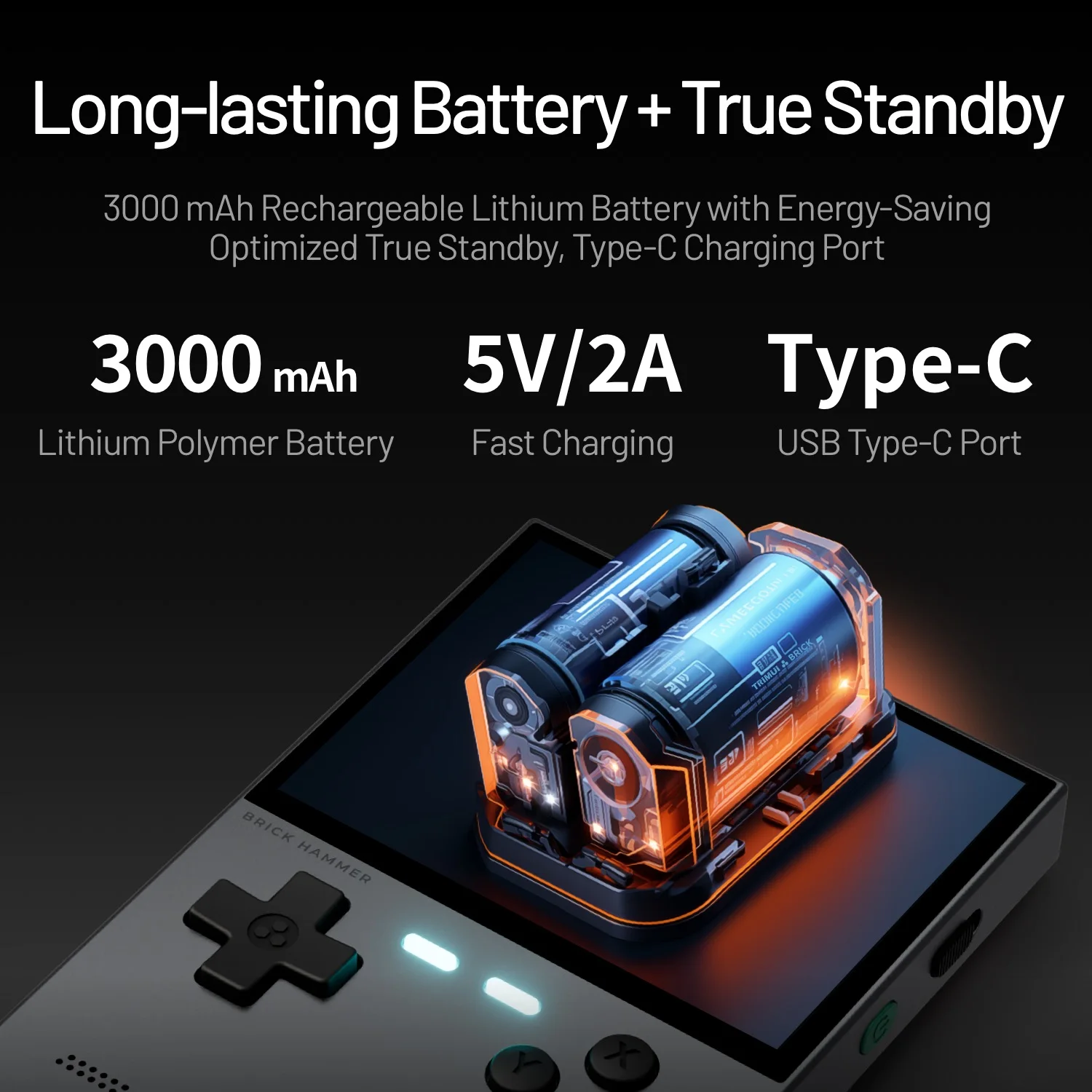 Trimui Brick Hammer Handheld Game Console With Metal Body Linux System_voghion.com