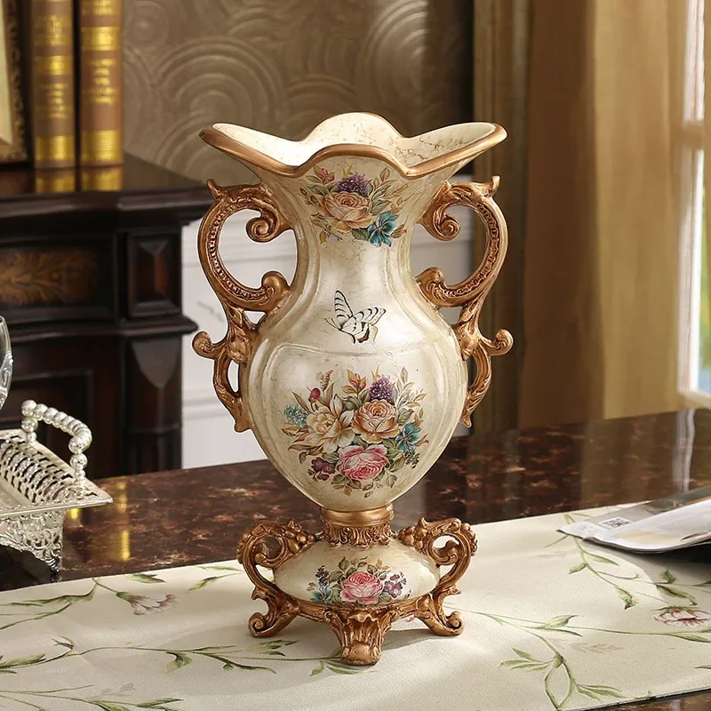 European Deluxe Palace Resin Vase Decoration Wood Decoration Home Decoration Crafts Marriage Gift Wedding home decor 4