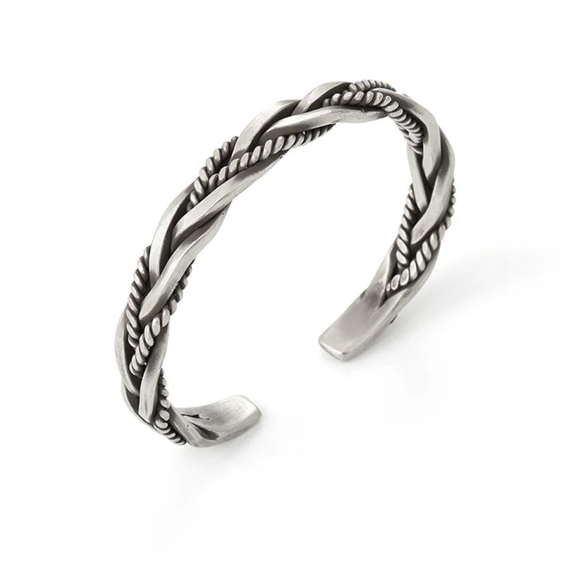 Metal bracelet Silver Plated Bracelet Fashion Creative Knot Weave Open Bracelet Jewelry Gift