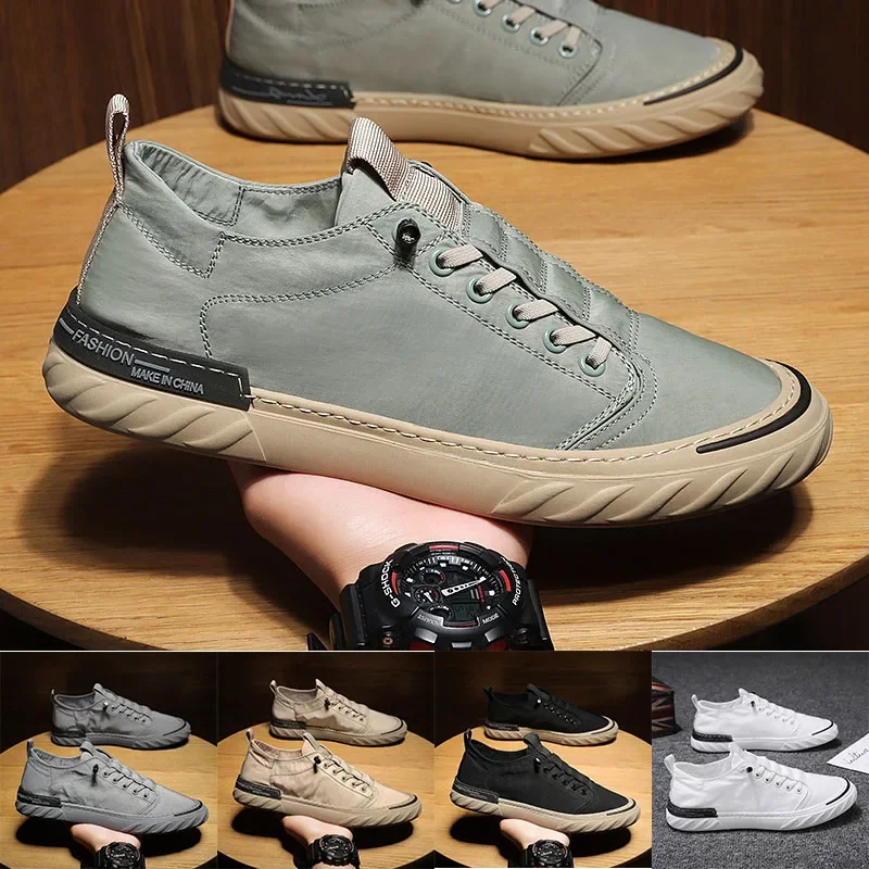 

Men Casual Shoes Ice Silk Cloth Canvas Shoes Sneakers New In Breathable Slip on Man Flat Loafers Men Vulcanized Shoes Trend 2024