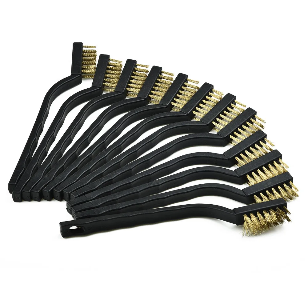 Wire Brush 12PCS Mini Micro Steel Brass DIY Paint Rust Remover